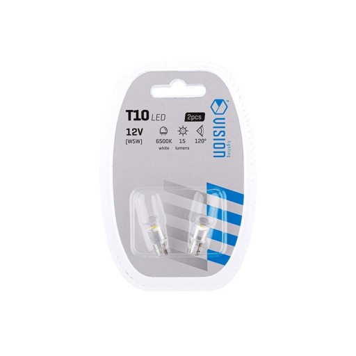 LED ŽIAROVKA W5W 12V 1XF10 CELOSKLENÁ 2 KS. BIELE PARKOVACIE SVETLO