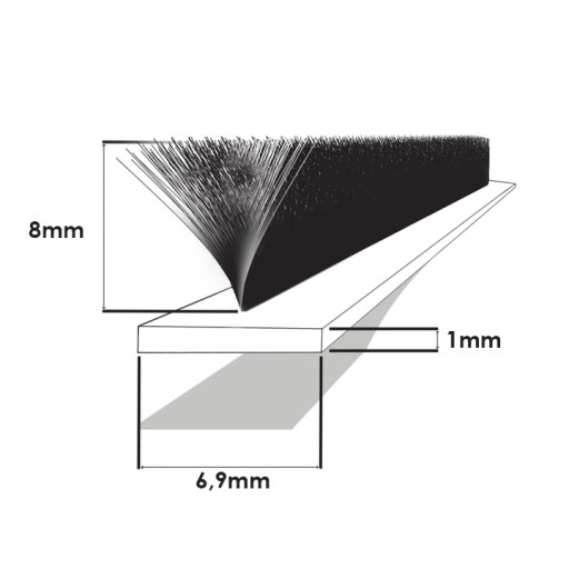 5 metrov BUMPER BRUSH Samolepiaca 8x6,9mm!