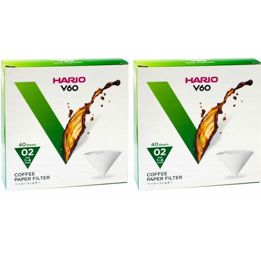 Hario papierové filtre na prekvapkávanú kávu V60 VCF-02 biele 2 balenie x 40 ks (BOX)