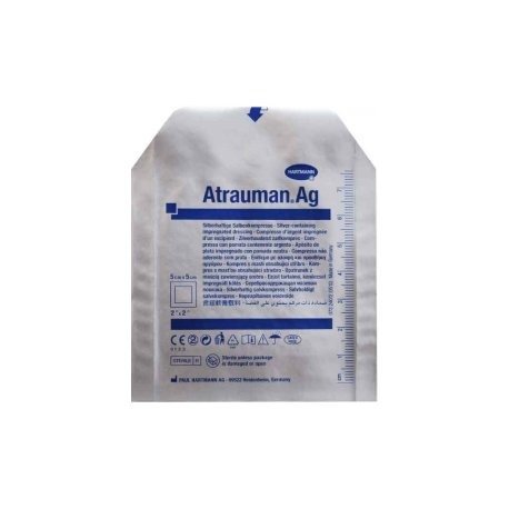 HARTMANN Atrauman Ag obväz 5 cm x 5 cm 1 ks so striebrom aj na popáleniny