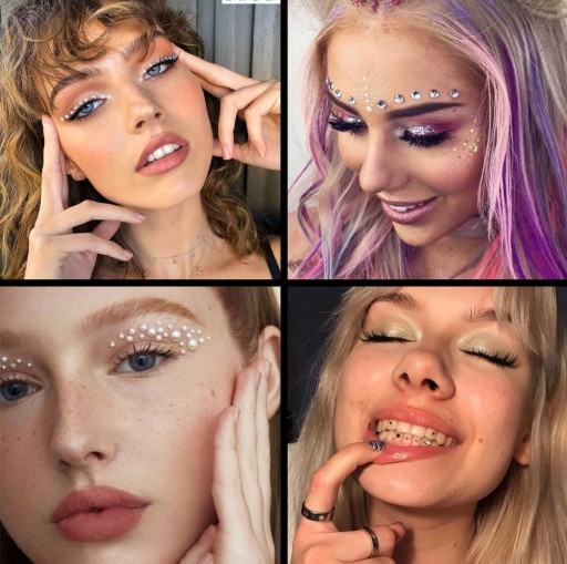 NÁLEPKY KRIŠTÁĽOV TVÁR ZIRKONIOVÉ DIAMANTY 3D OČI MAKE-UP NECHTY