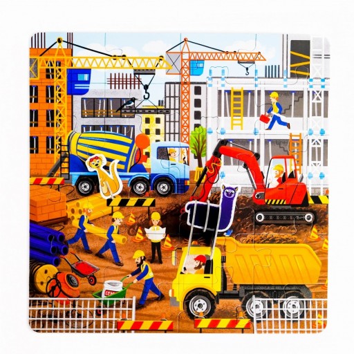 Dvojdielne eko-puzzle Práce sú na stavbe v plnom prúde