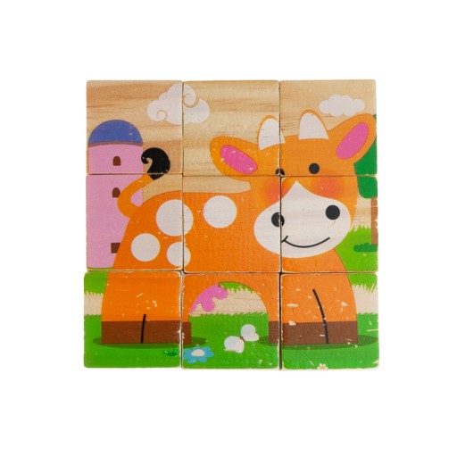 TG50032 PUZZLE DREVENÉ BLOKY zvieracie puzzle 6v1