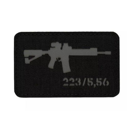 Náplasť Emblem AR-15 223/5,56 laserom rezaná čierna/sivá M-Tac
