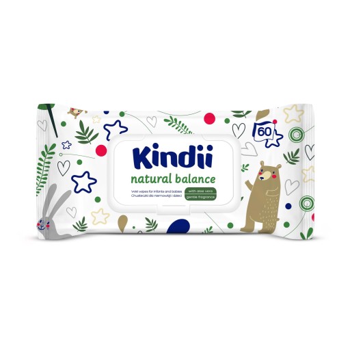 KINDII VLHČENÉ UBROUSKY PRE DETI (60) NATUR