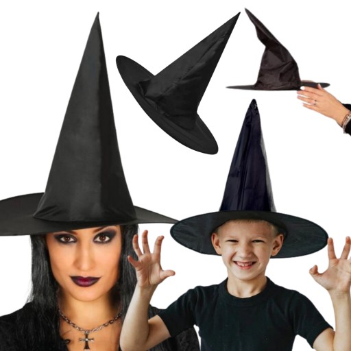 Čarodejnícky klobúčik VEĽKÝ HALLOWEENSKÝ KARNEVAL KARNEVAL ČIERNY 39cm