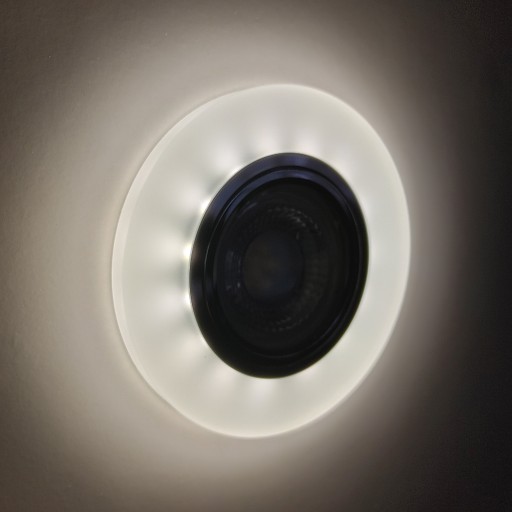 Stropné svietidlo zo skla Halagen + LED pásik GU10