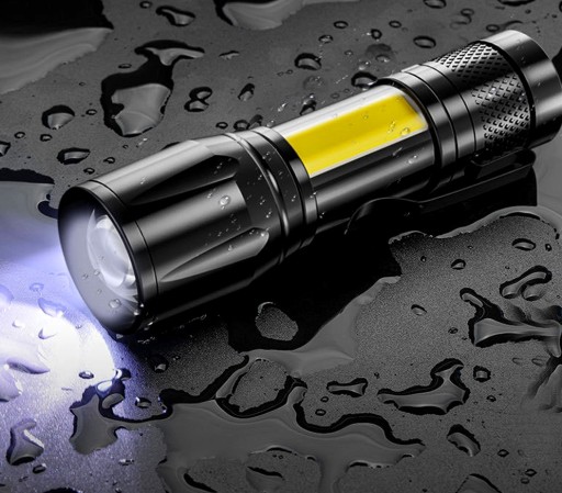 VÝKONNÉ MALÉ MEGA TAKTICKÉ COB ZOOM NABÍJACIE SVETLO NA KAMPOVANIE LED USB