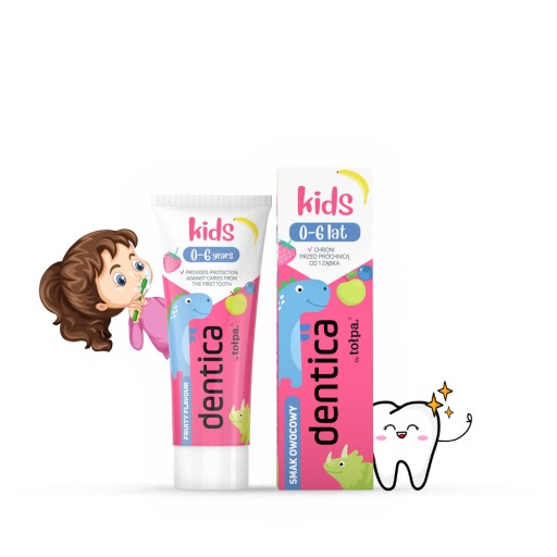 Ovocná zubná pasta pre deti posilňujúca sklovinu KIDS 0-6 TOŁPA 50 ml