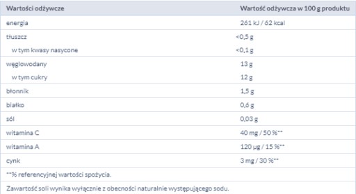 KUBUŚ IMMUNO MANGO ACEROLA MUS 100G