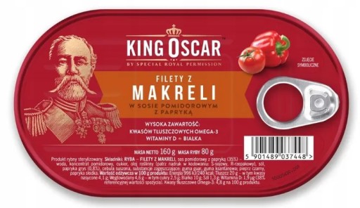MAKERELOVÉ FILETKY V POM OMÁČKE S PAPRIMOU 160g KRÁL