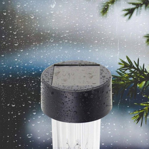 LED solárne svietidlo, čierny stĺp, 33 cm