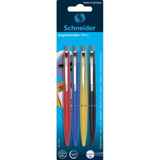 Schneider K15 automatické guľôčkové pero 1 mm sada 4 ks