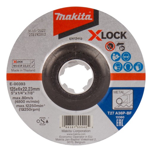 Makita X-LOCK kovový kotúč 125x22,23x6,0 A36P