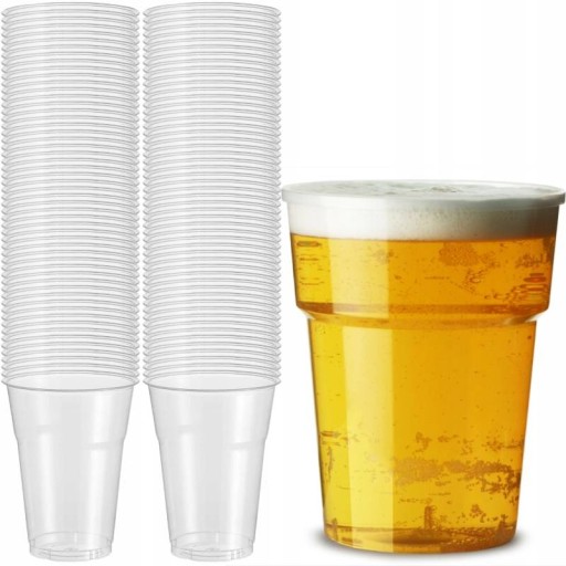 PLASTOVÝ POHÁR NA PIVO 500ML - 50 ks