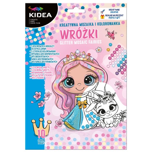 Kreatívna súprava Kidea Mozaika a rozprávkové omaľovánky s nálepkami