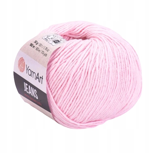 YarnArt Jeans 74 svetloružová púdrová priadza 50g/160m BAVLNA AKRYL RUŽOVÁ