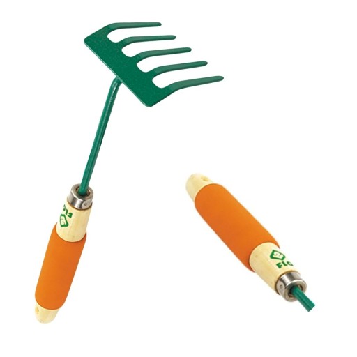 Hrable malé, ĽAHKÉ, 5 ZUBOV, POHODLNÁ RÚČKA, na lístie do FLO záhonov, 30 cm