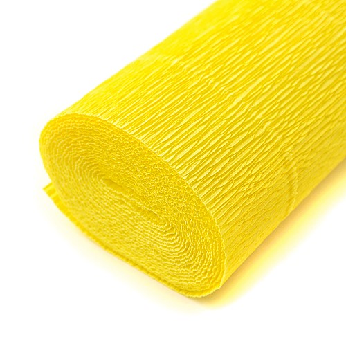 Taliansky krepový papier, žltý hodvábny papier, 180g, 50x250 cm, žltý