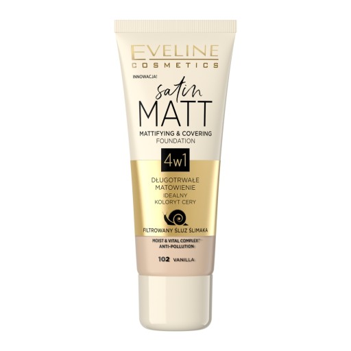 EVELINE COSMETICS Satin Matt foundation 102 Vanilka