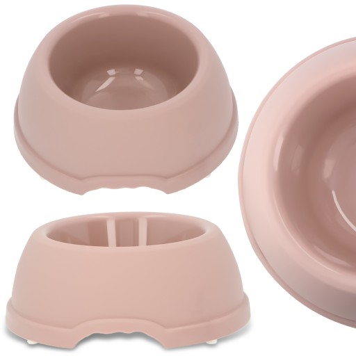 Plastová miska pre psov S, 0,38L, béžová, priem 17 cm,