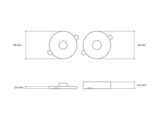 Magnetické zapínanie 18mm na 2ks S kabelky