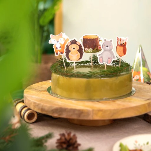 Papierové taniere Narodeninové taniere FOREST FRIENDS Zvieratká - 6 ks