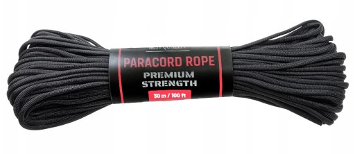 BSH - SUPER SILNÝ ODOLNÝ PARACORD SURVIVAL ČIERNA 30m / 180 kg