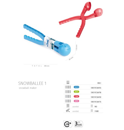 Stroj na snehové gule na snehové gule SNOWBALLEE 1