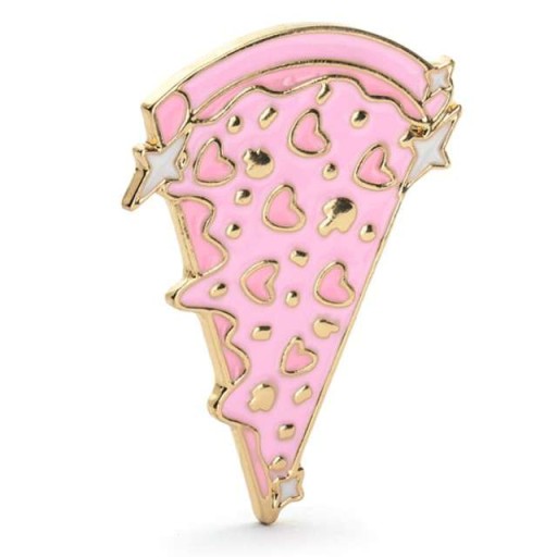 PIZZA fastfood pin Valentínsky RUŽOVÝ ZLATÝ