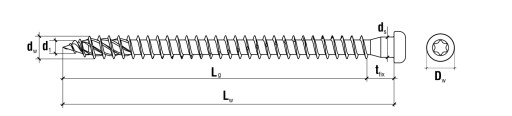Skrutky pre tesárske spojky 5x35 mm 250 ks TORX Klimas WKCL