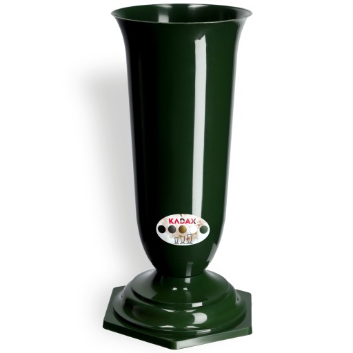VÁZA, KVETY, HROBOVÝ ŠTRK, CINTORÍN, HROBKA, VLOŽKA, ZELENÝ STOJAN, 37 cm