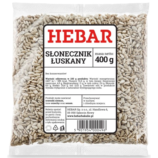 Hebar lúpané slnečnicové semienka 400 g