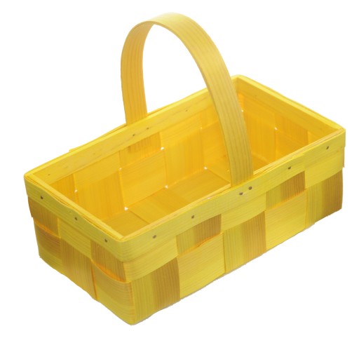 Žltý košík, 20 cm, košík, obal na veľkonočné ovocie