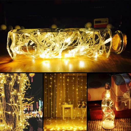 LED VIANOČNÉ SVIETIDLÁ, NA AKUMULÁTOR, GIRLAND, 40 DRÔTOV, SVETELNÁ REŤAZ