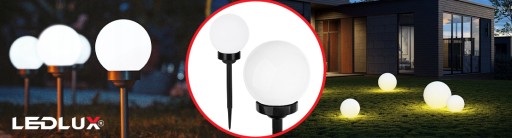 SOLAR LED Záhradná lampa, BIELA GUĽA, 15 cm