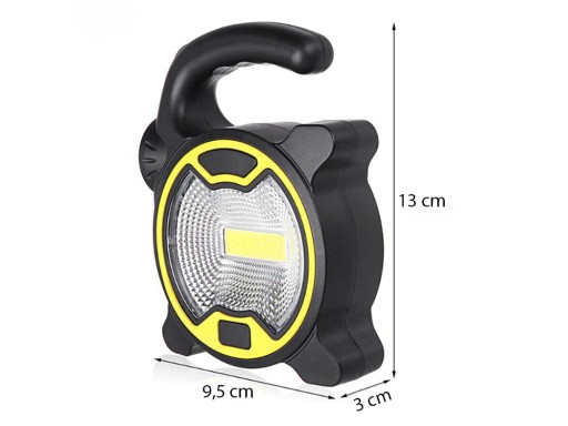 VÝKONNÁ LED COB DIELENSKÁ LAMPA S DRŽIAKOM NA HALOGÉNOVÉ BATÉRIE