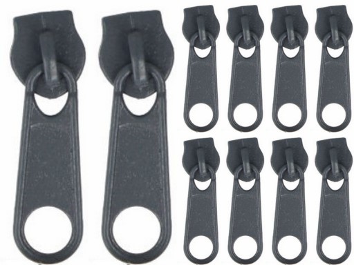 Jazdce zipsov pre pásku na zips GRAPHITE 5mm - 10 ks