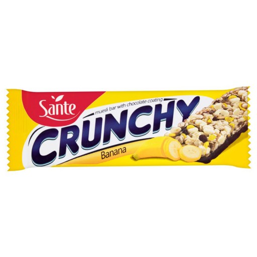 Müsli cereálna tyčinka s banánmi poliata Crunchy čokoládou 40 g