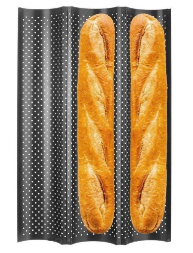 FORMA Plech na pečenie BAGET BAGETOVÝ CHLIEB PEČENIE NA 3 BAGETY
