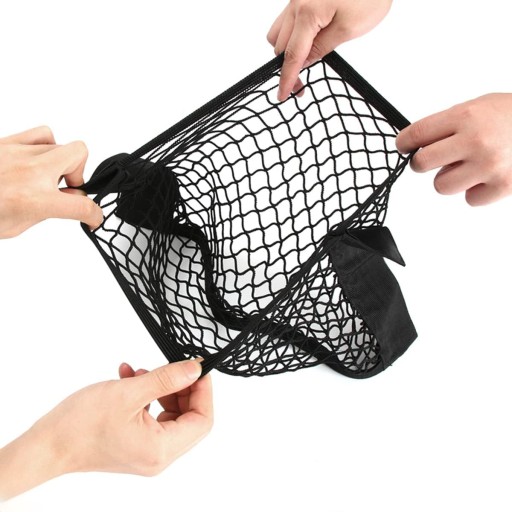 TAŠKA SIEŤKA NA KUFOR AUTA S VELKÝM VRECKOM NA VELCRO 80x25cm