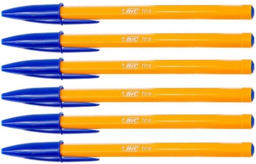 BIC oranžové atramentové pero, MODRÝ uzáver, 6 ks