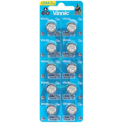 TLAČIDLÁ BATERIE VINNIC AG13 / LR44 / A76 1,5V 10KS (BLISTER)