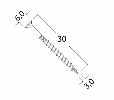 TESÁRSKE SKRUTY DO DREVA CS 3x30 TORX PROTIHLAVICE DOMAX 200KS