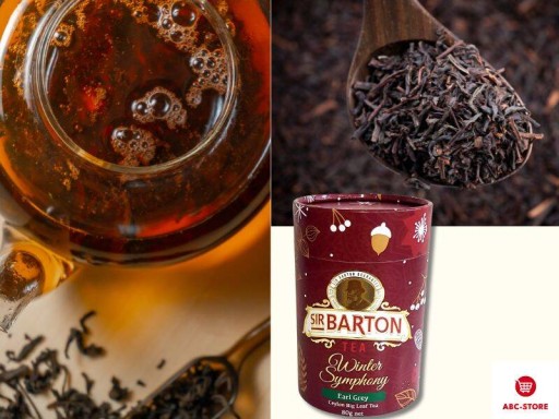 Ceylon Black Earl Grey sypaný čaj v plechovke Sir Barton Darček 80g