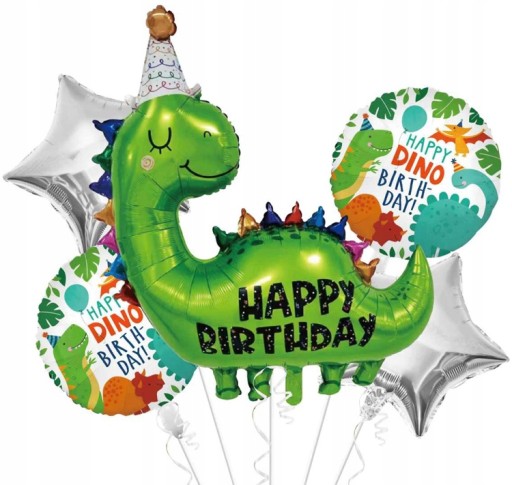 DINOSAUR Fóliový balónik Tyrannosaurus pre deti k narodeninám jedného roka PARTY DINO 35