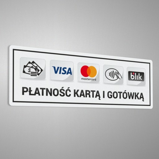Platba kartou a v hotovosti - nálepka 10x30