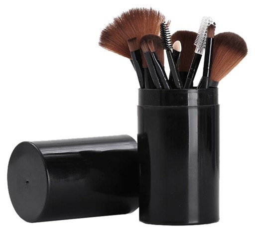 SADA PROFESIONÁLNYCH ŠTETEC NA MAKEUP 12 KS PUZDRO ČIERNYCH ŠTETEC AG92L