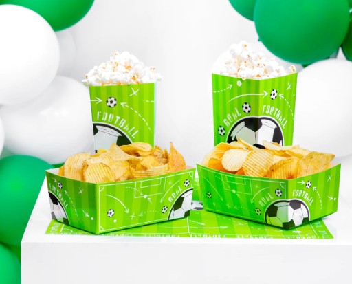 POPCORN BOXES FUTBALOVÁ ozdoba na tortu 6 ks