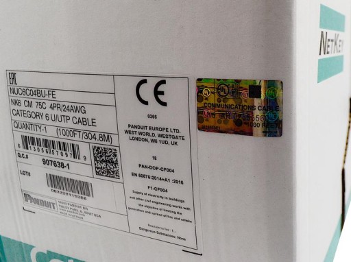 SIEŤOVÝ KÁBEL CAT.6 SKÚTENÝ PÁR, NEtienený UTP PVC V METROCH NETKEY